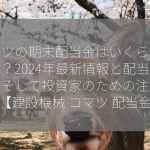 コマツの期末配当金はいくらですか？2024年最新情報と配当予想、そして投資家のための注意点！【建設機械 コマツ 配当金】